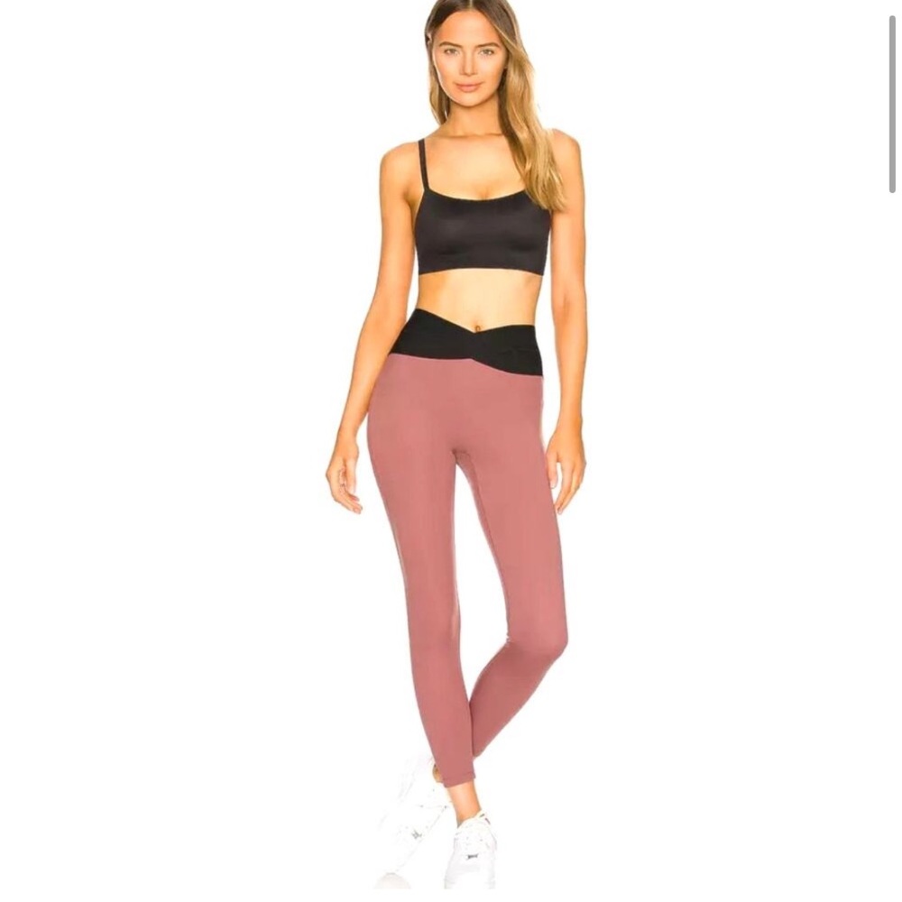 Le ORE Warm Earth Black Crossover Leggings Size Small